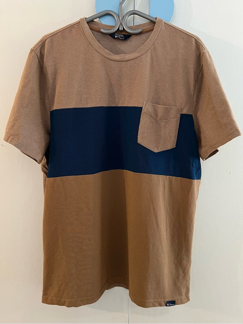 Ben Sherman Brown & Navy Colorblock Short Sleeve Tee
